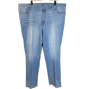 Old Navy High-Waisted Wow Straight Jeans Santa Catarina Wash Denim Plus Sz 24 L
